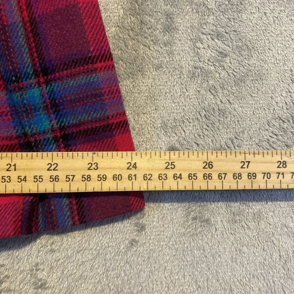 VTG Plaid Pleated Skirt Women‎ Sz 18 Hot Pink Teal Green Pleated Clueless Preppy - Picture 7 of 9